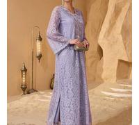 Shein Vestido de moda elegante y romántico para señoritas con aplicaciones de encaje y diseño romántico