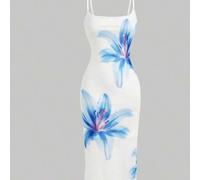 Shein Vestido de mujer con tirantes de espagueti y estampado floral elegante