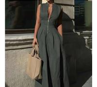 Shein Vestido de mujer nuevo de primavera/verano, de moda, informal, elegante y versátil, sin mangas