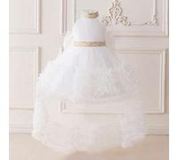 Shein Vestido de niña bebé con lentejuelas, malla y lazo en la espalda, ideal para la 1ra fiesta de cumpleaños, dama de honor, boda. No incluye diadema.