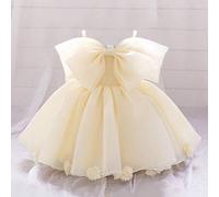 Shein Vestido de niña con tirantes de espagueti, lazo y flores de organza, vestido de princesa lindo, adecuado para el 1er cumpleaños, boda, fiesta, no incl