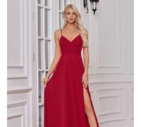 Shein Vestido de noche de fiesta para cóctel con tirantes finos, espalda cruzada y abierta