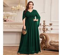 Shein Vestido de noche de talla grande de unicolor y peso pesado