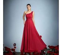 Shein Vestido de noche elegante de un solo hombro con cintura ajustada y falda fluida - Elegante vestido maxi de primavera-verano para alfombra roja, bodas,