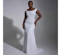 Shein Vestido de novia para mujer de talla grande, estilo heredera del sur de Francia, elegante y romántico, con escote en U profundo, corpiño de corsé con