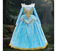 Shein Vestido de princesa de manga larga para niñas, adecuado para la escuela, el escenario, fiestas, reuniones, vacaciones. No incluye diadema.