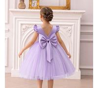 Shein Vestido de princesa elegante con mangas cortas y malla para niña, adecuado para vestidos de niña, fiesta de cumpleaños, banquete, regalo, baile de más