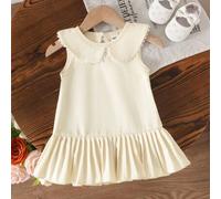 Shein Vestido de princesa sin mangas con cuello Peter Pan para niña, vestido de verano