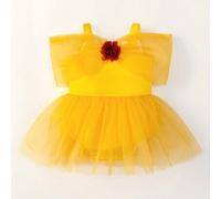 Shein Vestido de princesa tipo mono de maya amarilla para bebés niñas, adecuado para fiestas