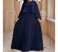 Shein Vestido de talla grande de unicolor simple y elegante con dobladillo plisado, vestido para la iglesia, vestido de invitada de boda, vestido para fiest