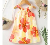 Shein Vestido de tirantes con estampado floral para niñas. Nuevos productos para primavera, otoño y verano ya están en el mercado. Es cómodo, elegante, dulc