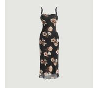 Shein Vestido de tirantes con estampado floral ribete en forma de lechuga