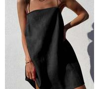 Shein Vestido de tirantes cortos sin mangas para mujer, casual y elegante, con espalda descubierta y tela tejida