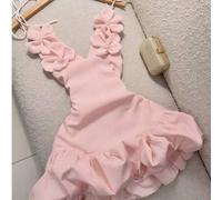 Shein Vestido de tirantes floral sexy, decoración de flores hecha a mano, adecuado para fiesta de San Valentín, boda, dama de honor, vacaciones de verano el