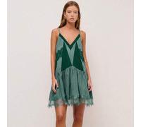 Shein Vestido de tirantes marrón con ribete de encaje y bajo acampanado. Diseño elegante perfecto para invitadas de boda, escapadas a resorts y ocasiones no