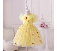 Shein Vestido de tul de princesa para niña, vestido de fiesta de malla amarilla, vestido de tul de princesa, fiesta de cumpleaños, ropa de fiesta, vestido f