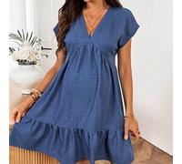 Shein Vestido de vacaciones con volantes y textura para mujeres embarazadas