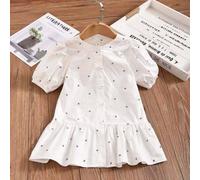 Shein Vestido De Verano Vintage Suelto Con Mangas De Globo Estampado Floral Para Niñas Jóvenes 2024