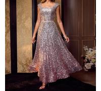 Shein VESTIDO ELEGANTE CON DEGRADADO DE LENTEJUELAS Y CINTURÓN, ADECUADO PARA FIESTA DE DIOSAS, BANQUETE, VESTIDO DE CÓCTEL