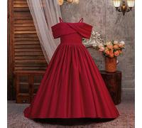 Shein Vestido elegante con tirantes de satén y espalda descubierta con cola para niñas preadolescentes, adecuado para cenas y fiestas formales, no incluye d