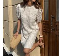 Shein Vestido elegante de encaje en línea A, favorecedora para todos los tipos de Body, vestido para el Día de San Valentín, vestidos rojos elegantes y clás