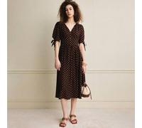 Shein Vestido elegante para mujer, vestido de oficina, vestido estilo francés, vestido fluido, vestido de lunares, vestido de bloques de color, vestido de p