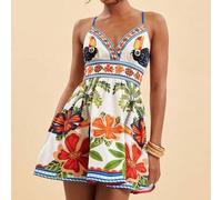 Shein Vestido estampado 2026, atuendos de vacaciones, estilo boho chic, atuendo para concierto country, atuendos de festival de vacaciones, atuendos de play