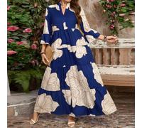 Shein Vestido estampado botánico con botones decorados en escote en V sin mangas para mujer de talla grande, ropa de verano de estilo boho elegante para uso