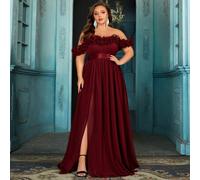 Shein Vestido formal de talla grande para mujer, vestido de noche para eventos formales, fiestas de cumpleaños, cenas de alta sociedad. unicolor con decorac