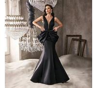 Shein Vestido formal elegante con gran lazo, adecuado para galas de alta sociedad, bailes benéficos, cenas de gala, fiestas de cumpleaños - Sin mangas, esco