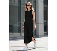 Shein Vestido largo casual versátil de uso diario para adolescente, de punto suelto, color liso, minimalista, sin mangas, cuello redondo