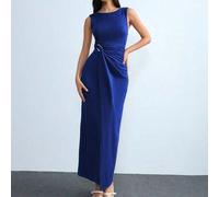 Shein Vestido largo de mujer elegante de color liso sin mangas, para verano