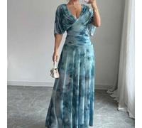 Shein Vestido largo de mujer elegante estampado en tie-dye, para el verano