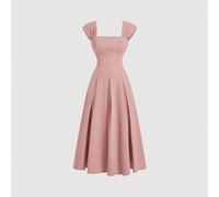 Shein Vestido largo de paraguas fruncido, vestido formal, vestidos de mujer de otoño, atuendos de mujer para crucero, conjunto de los 90, ropa, vestido de d