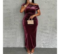 Shein Vestido largo de talla grande de primavera/verano/principios de otoño, nuevo, elegante, para fiesta, uso diario, cita, fiesta de noche, de un solo hom