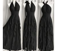 Shein Vestido largo de verano Rafferiza para mujer con cuello en V, estilo boho, romántico y elegante, ideal para boda, graduación, fiesta, playa, concierto