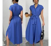 Shein Vestido largo elegante y romántico de estilo azul para graduación, concierto, estilo de negocios casuales, estilo de dinero antiguo Anouk Yve Aura, es