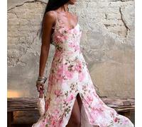 Shein Vestido largo elegante y romántico de mujer con volantes y flores 3D, jacquard texturizado floral blanco, para primavera/verano, boda, fiesta en el ja