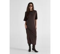 Shein Vestido largo maxi de camiseta a rayas, cuello redondo, manga corta, silueta holgada oversized, corte , ajuste relajado, casual para uso diario, veran