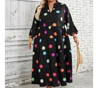 Shein Vestido largo y holgado con estampado floral para mujer de talla grande, ideal para fiesta de fin de año, vacaciones, fiestas, playa, graduación y eve