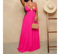 Shein Vestido largo y sexy amarillo para mujer, 2025 - Perfecto para vibrantes vacaciones, escapadas a la playa y comodidad diaria