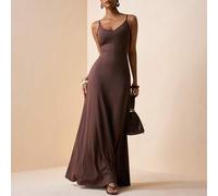 Shein Vestido maxi ajustado de línea A con cuello en V sin mangas, nuevo lanzamiento primavera/verano 2026 para festivales de música, Pascua, Día de San Pat