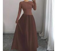 Shein Vestido maxi de cuello redondo fluido de estilo francés para mujer