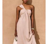 Shein Vestido maxi de mujer de un solo hombro, casual, de vacaciones, nueva llegada de primavera 2025