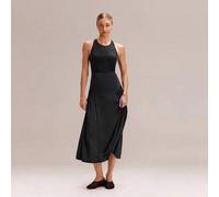Shein Vestido maxi de verano casual diario con cuello redondo, recorte, dobladillo ancho y espalda de tirantes anchos de Modal SoftCalm, con copas desmontab