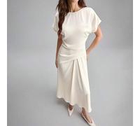 Shein Vestido midi plisado en la cintura con vuelo, estilo país, para fiesta de San Juan, vacaciones, festival de música country. Vestido elegante y moderno