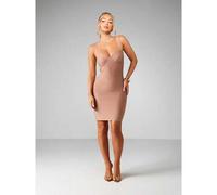 Shein Vestido mini ajustado de color beige desnudo con escote de corazón, tirantes gruesos y estilo de vendaje para fiesta de cóctel y noche