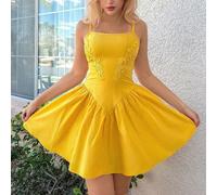 Shein Vestido mini ajustado de color liso, cuello bajo y sin mangas, seductor y cautivador