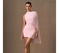 Shein Vestido mini elegante con pliegues sin mangas de unicolor, adecuado para citas románticas, fiestas, reuniones formales, vestidos de dama de honor, ves