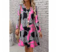 Shein Vestidos casuales de manga larga con estampado de paisley para mujer, vestidos cortos de mujer con borde festoneado de moda, conjuntos primaverales pa